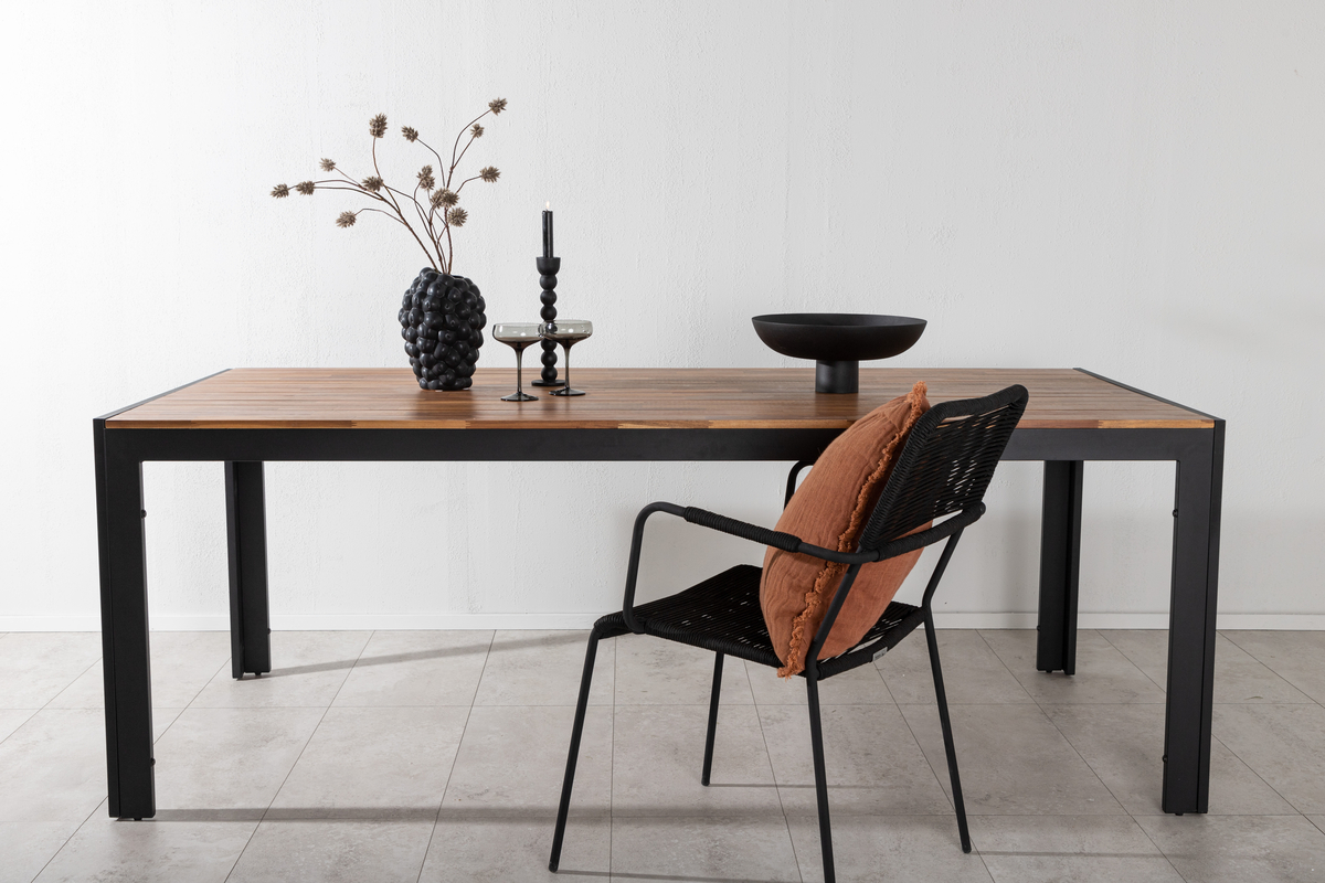 Spisebord 'Birka' 205x90 cm - Sort