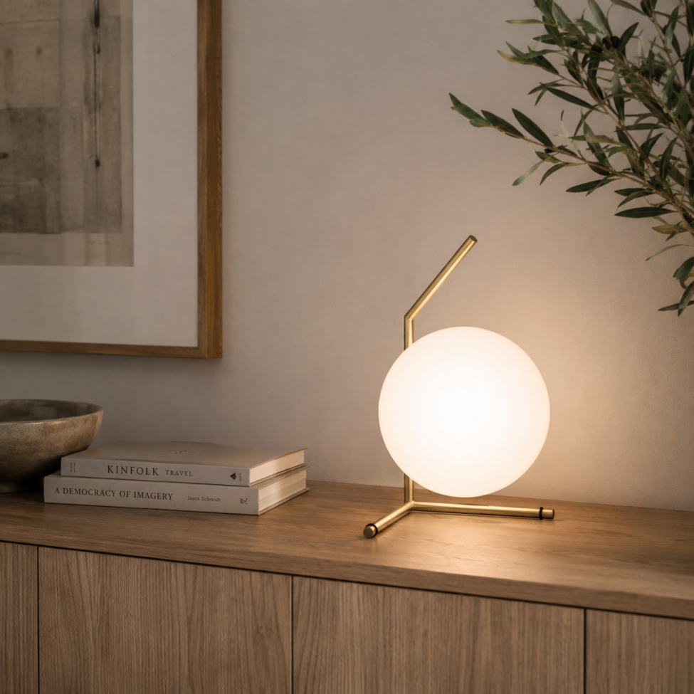 Bordlampe 'Satin'- Messing
