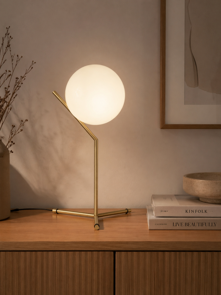 Bordlampe 'Satin' L - Messing