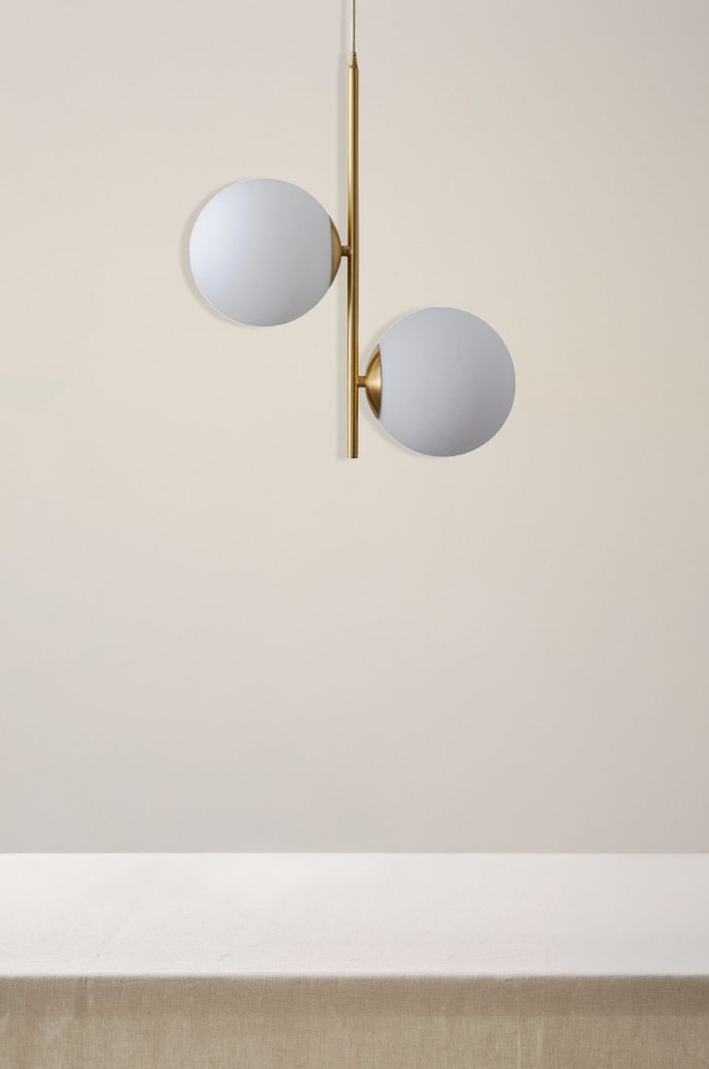Loftlampe 'Creme Satin' - Messing