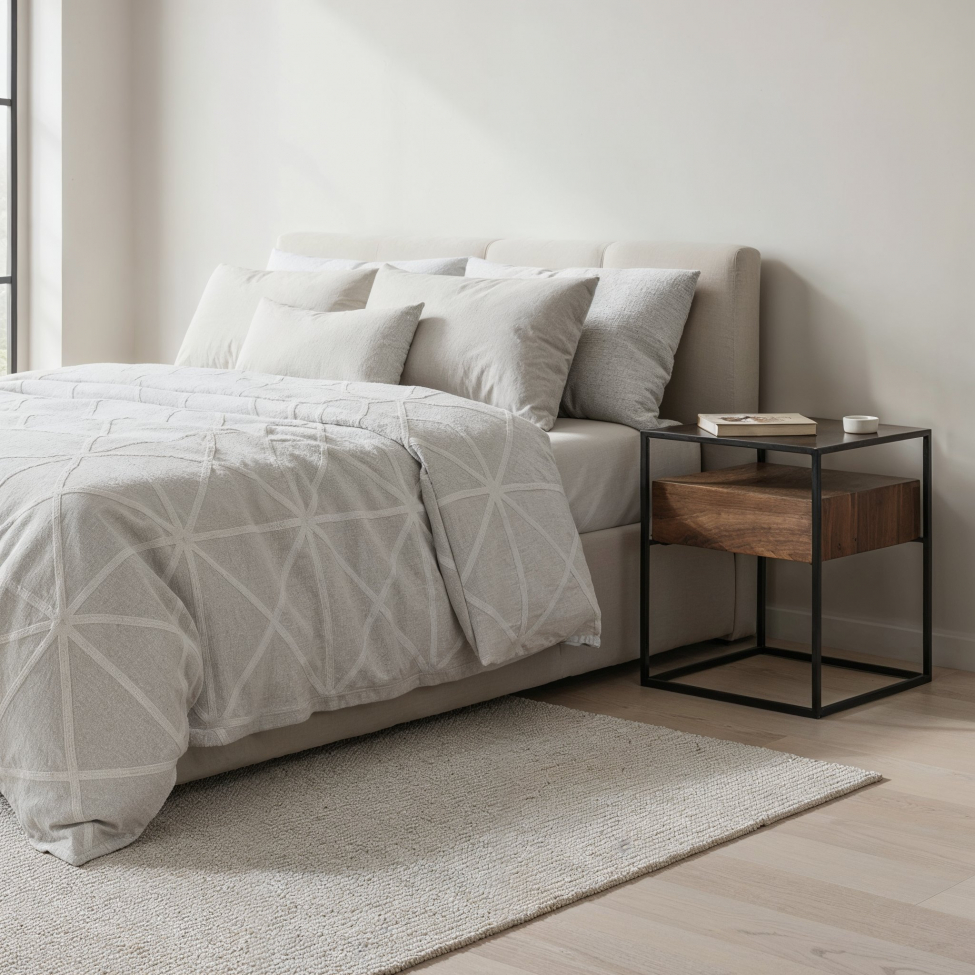 Natteskab 'Detroit' - Valnød/Sort