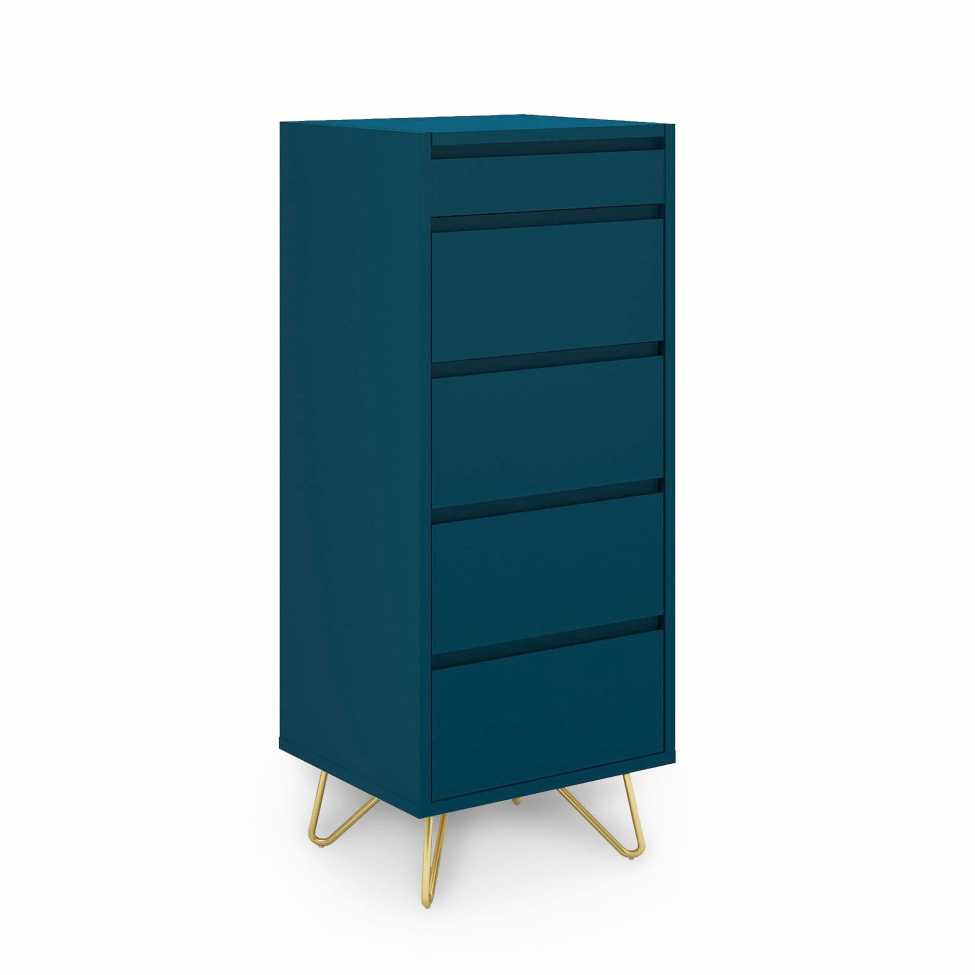 Kommode 'Elle' 45x110 - Turkis/Messing