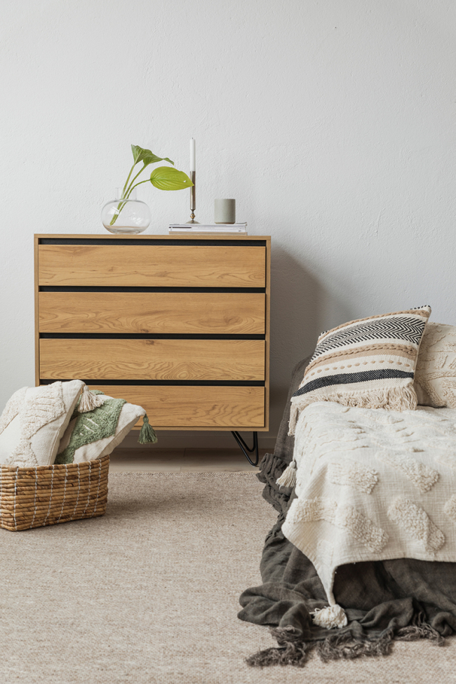 Kommode 'Elle' 90x90 - Eg/Sort