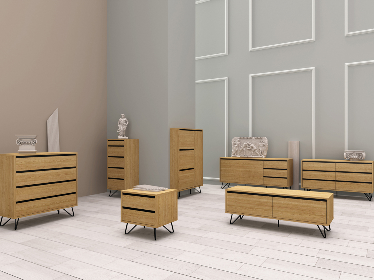 Kommode 'Elle' 120x70 - Eg/Sort