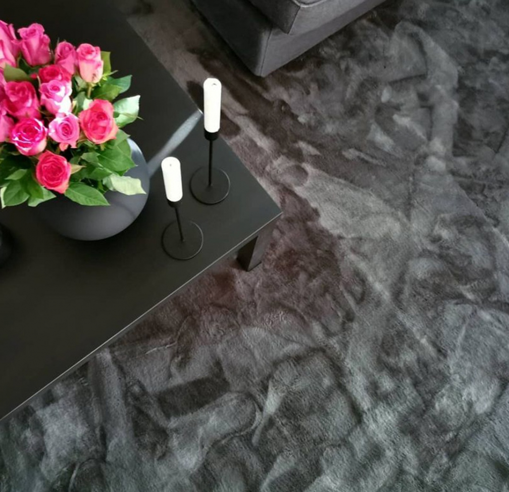 Rund tæppe 'Aranga Super Soft' - Antracit