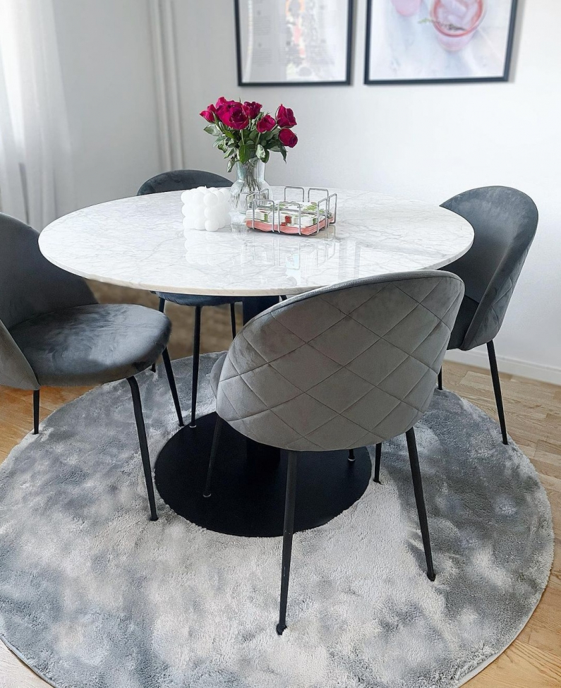 Rundt tæppe 'Aranga Super Soft' - Grå