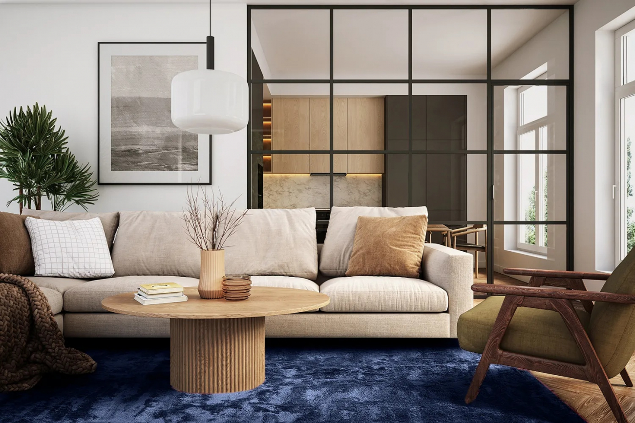 Gulvtæppe 'Aranga Super Soft' - Mørkeblå