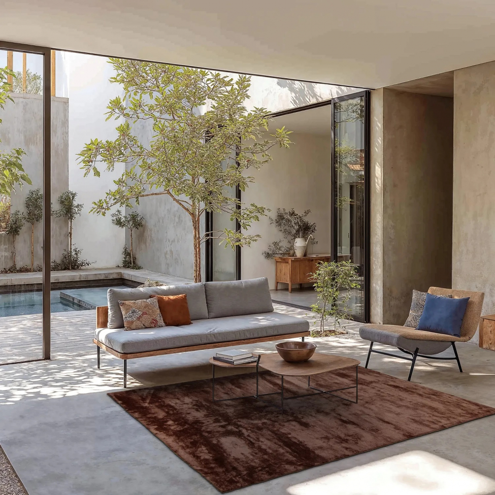 Gulvtæppe 'Aranga Super Soft' - Mørkebrun