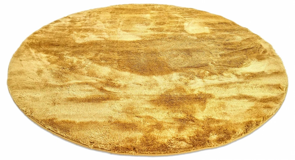 Rundt tæppe 'Aranga Super Soft' - Orange