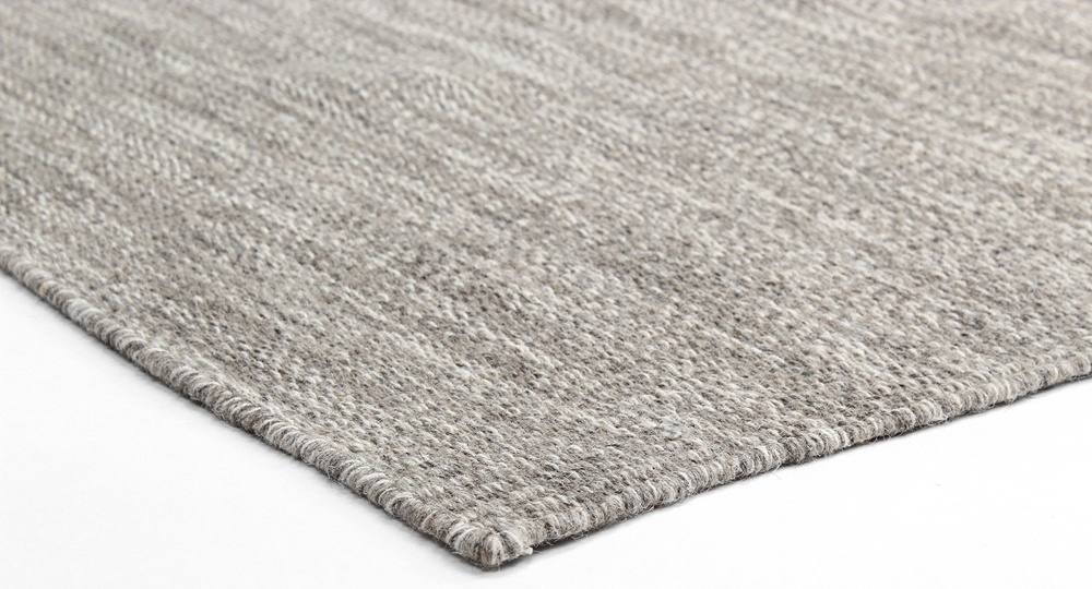Uldtæppe 'Dhurry' - Beige