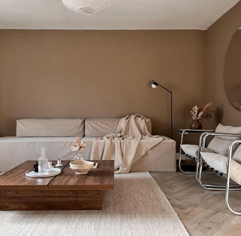 Uldtæppe 'Dhurry' - Natur