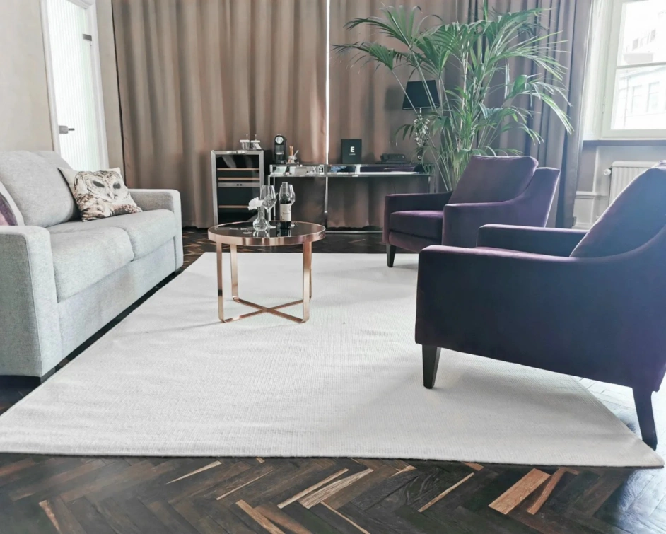 Uldtæppe 'Hamilton' - Hvid