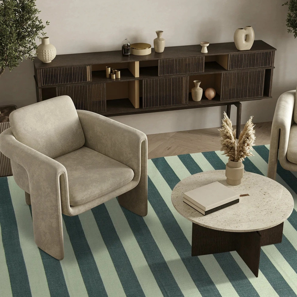 Bomuldstæppe 'Nilo' - Grøn