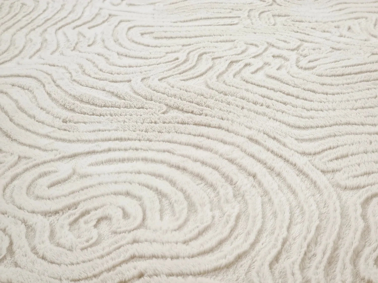 Rundt tæppe 'Amora' - Hvid