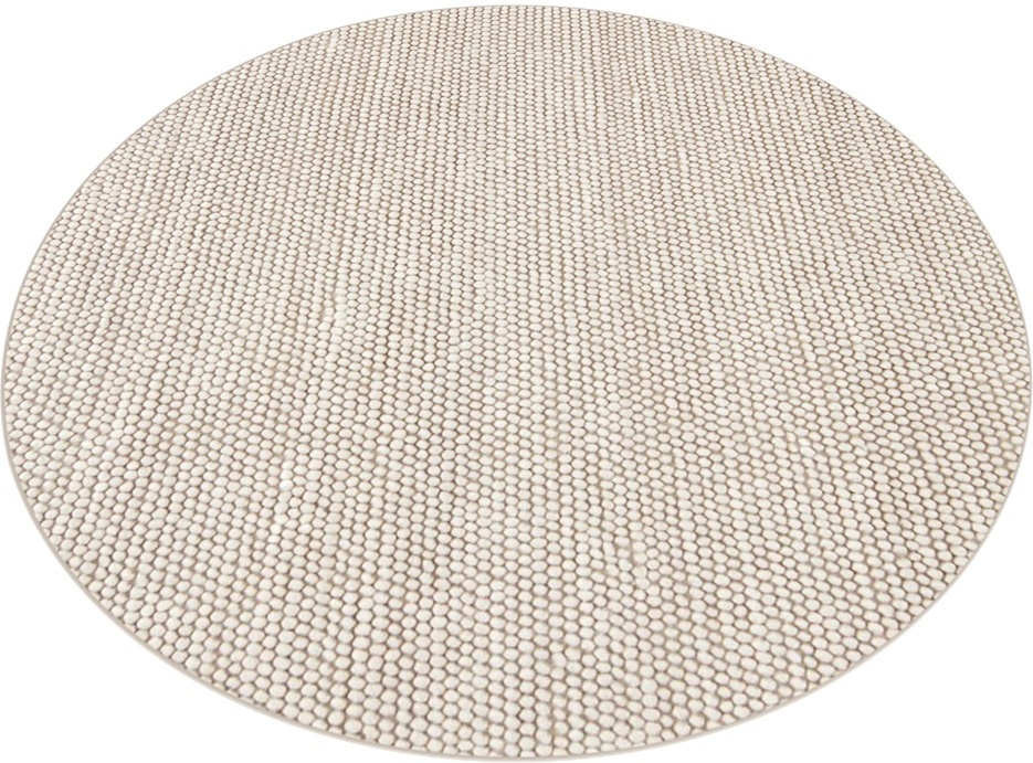 Rundt tæppe 'Avafors' - Beige