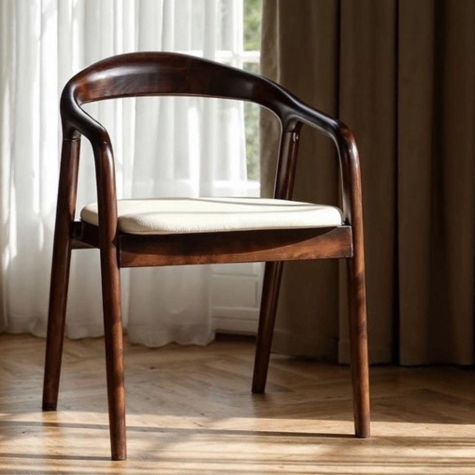 Armlænestol 'Aspa' - Mørkebrun/Beige