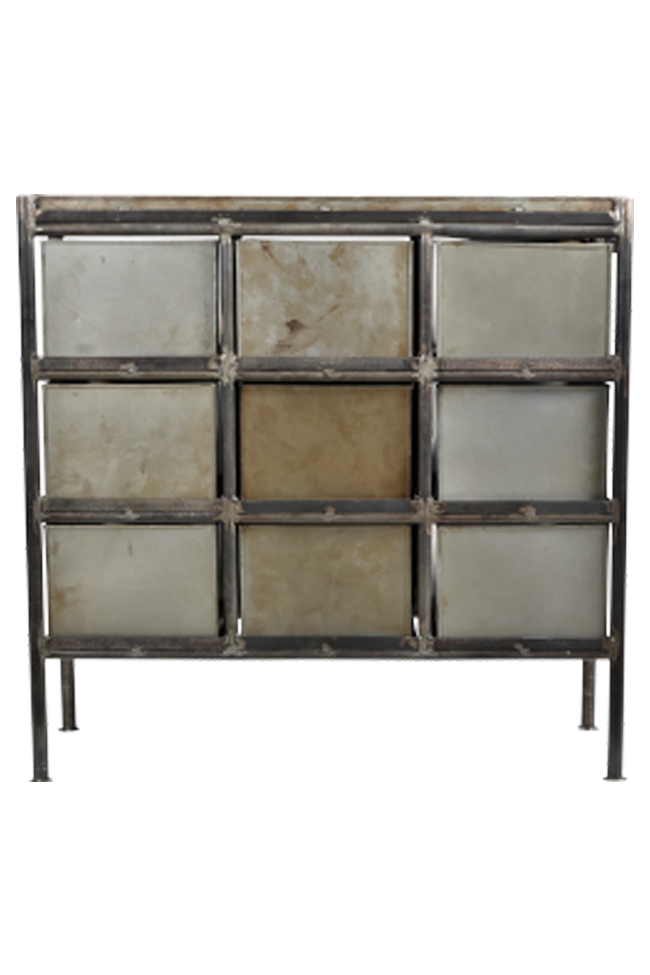 Skab med 9 skuffer 'Saga' - Vintage/Patina