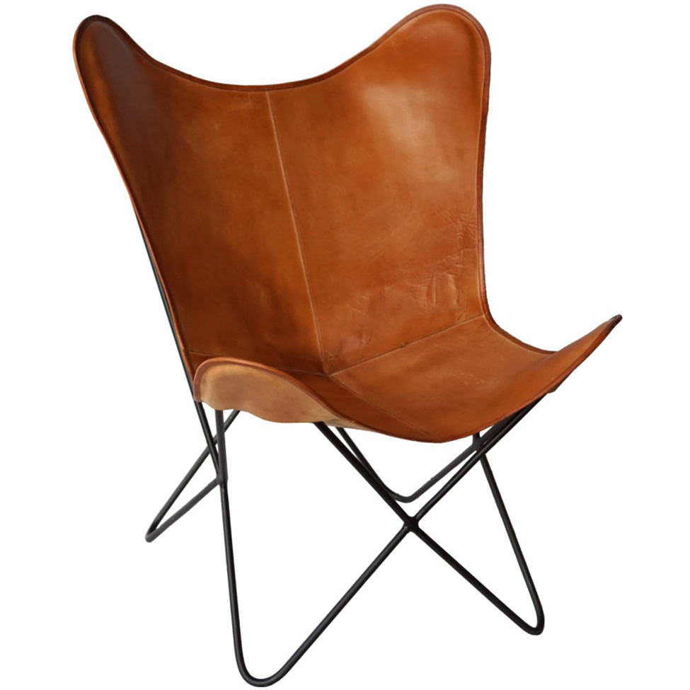 Loungestol Vintage - Læder/Jern