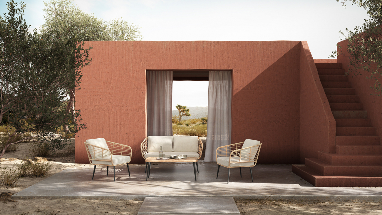 Havesofa 'Sardinia' - Natur/Beige