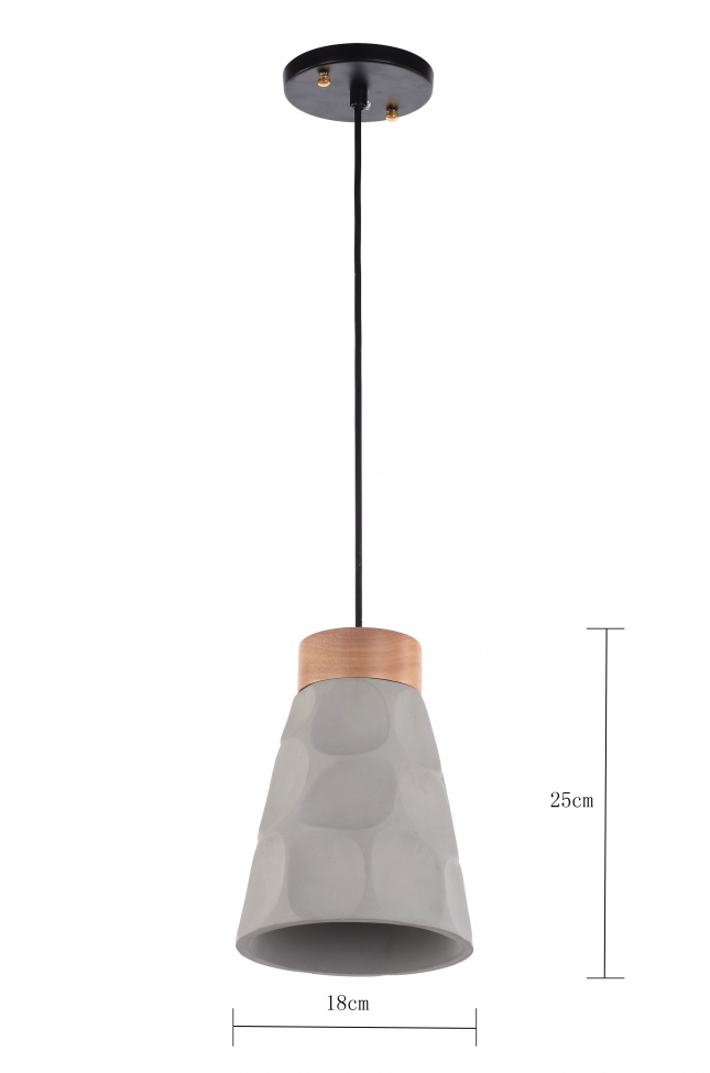 Loftlampe 'Mark' - Træ/Cement