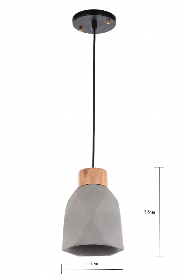 Loftlampe 'Mika' - Træ/Cement