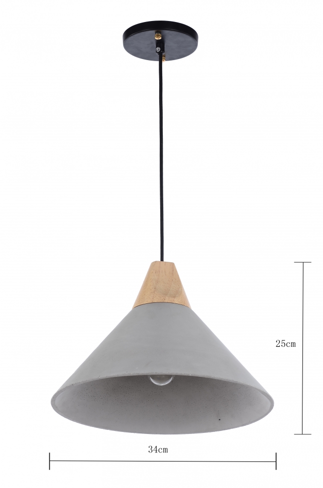 Loftlampe 'Morris' -Træ/Cement