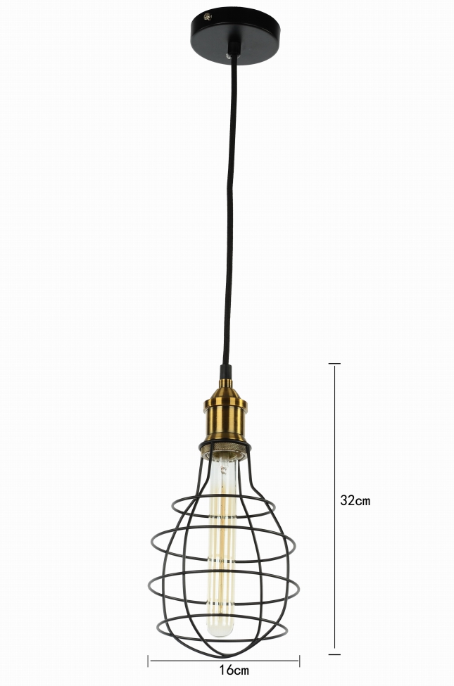 Loftlampe net - Sort/Messing