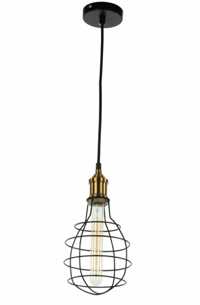 Loftlampe net - Sort/Messing