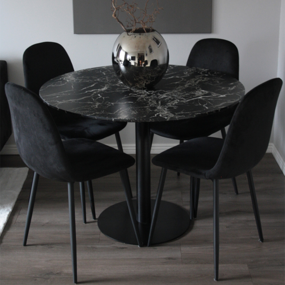 Matbord 'Marbleous' Rundt 100cm - Sort