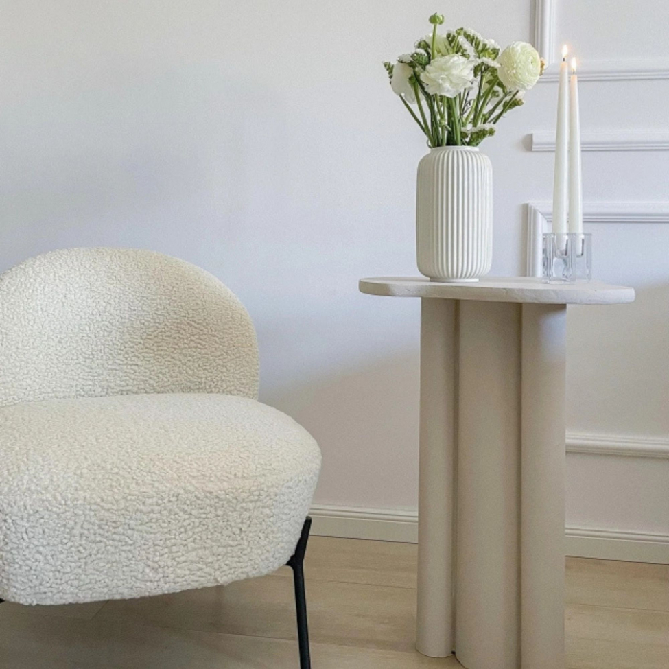 L&aelig;nestol 'Gori' - Hvid/Teddy