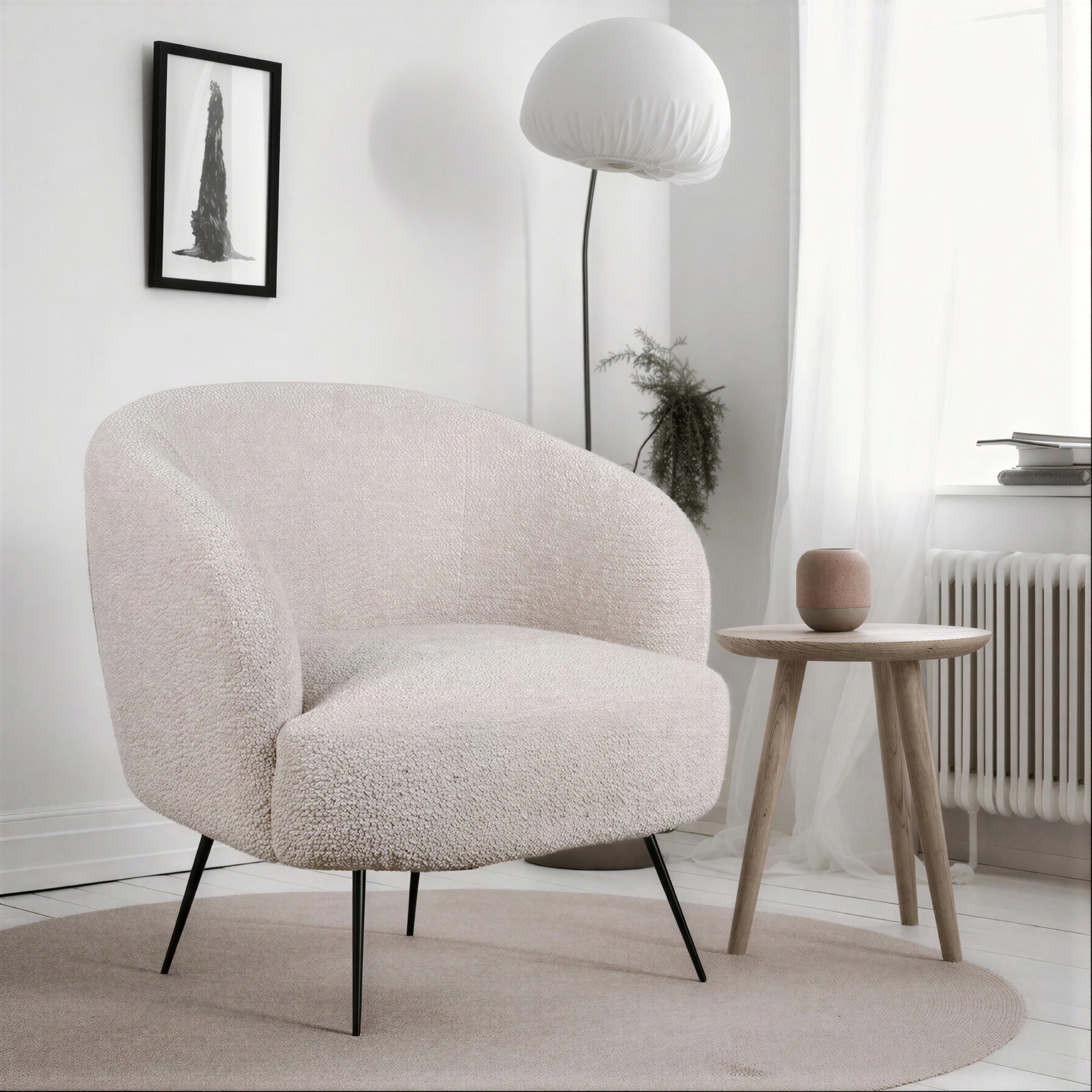 Lænestol 'Capri' - Beige/Bouclé