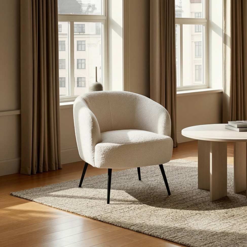 Lænestol 'Capri' - Beige/Bouclé