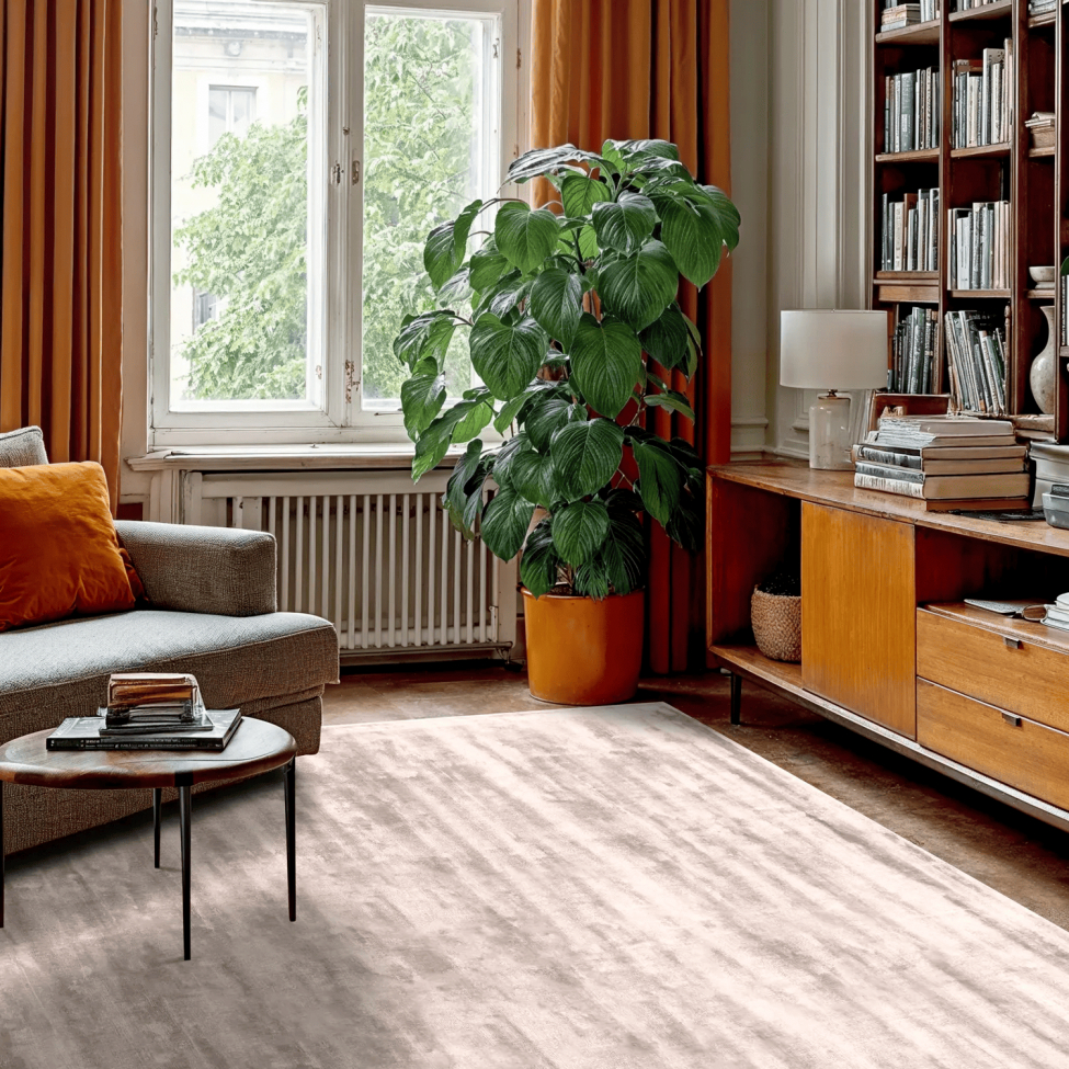 Viskosetæppe 'Jodhpur' 70x200cm - Lysgrå/Beige