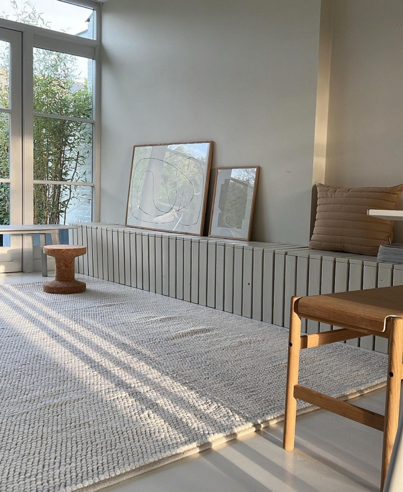 Uld tæppe 'Avafors' 300x300cm - Beige