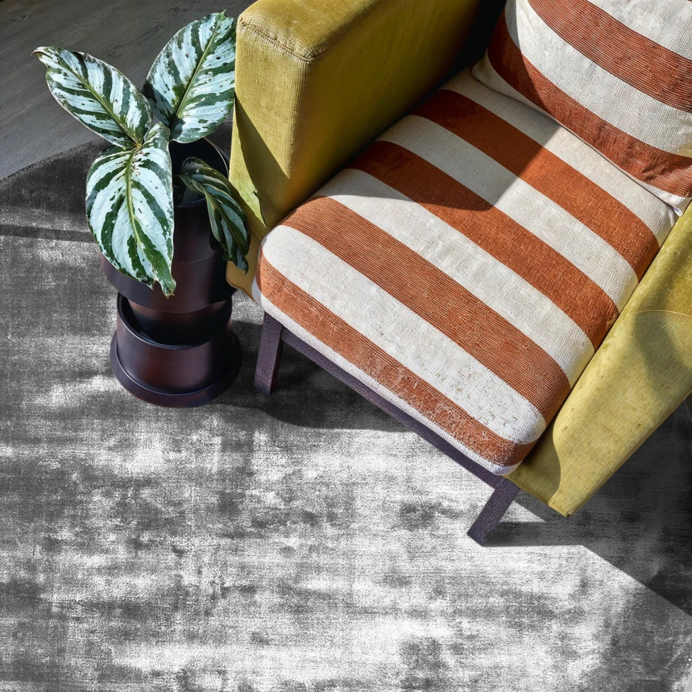 Rundt tæppe 'Jodhpur' 120cm - Grå