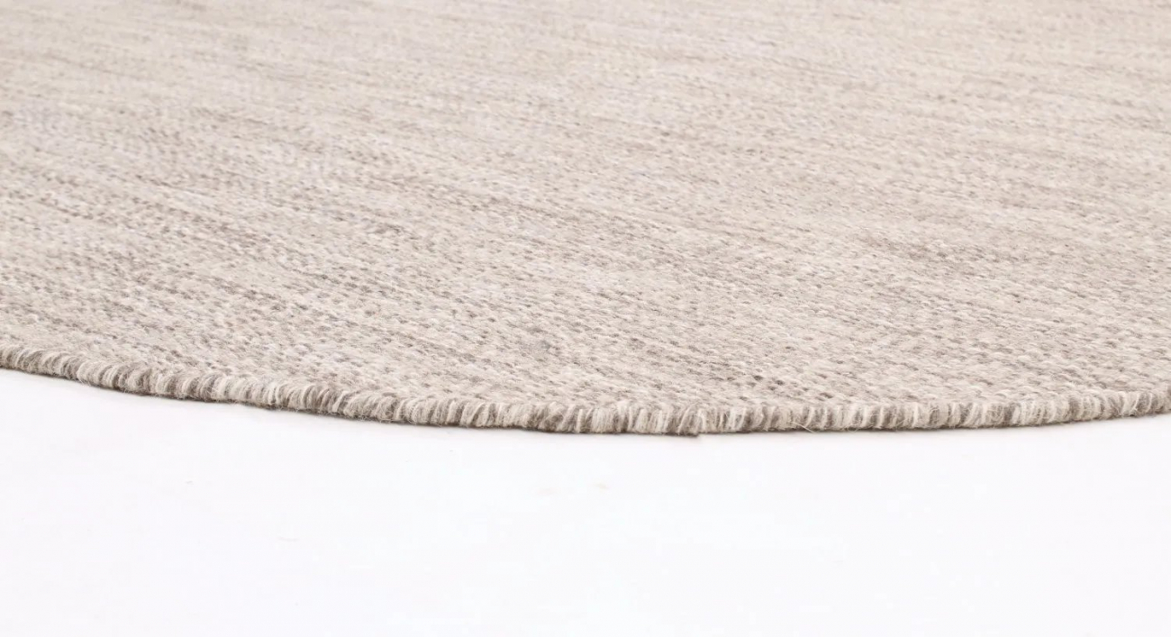 Rund tæppe 'Dhurry' 240cm - Beige