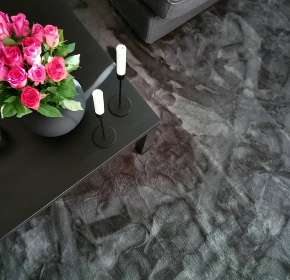 Rund tæppe 'Aranga Super Soft' 120cm - Antracit