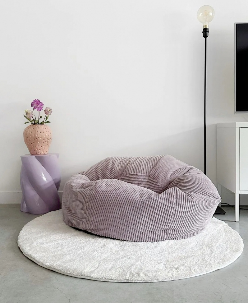 Rundt tæppe 'Aranga Super Soft' 80cm - Hvid