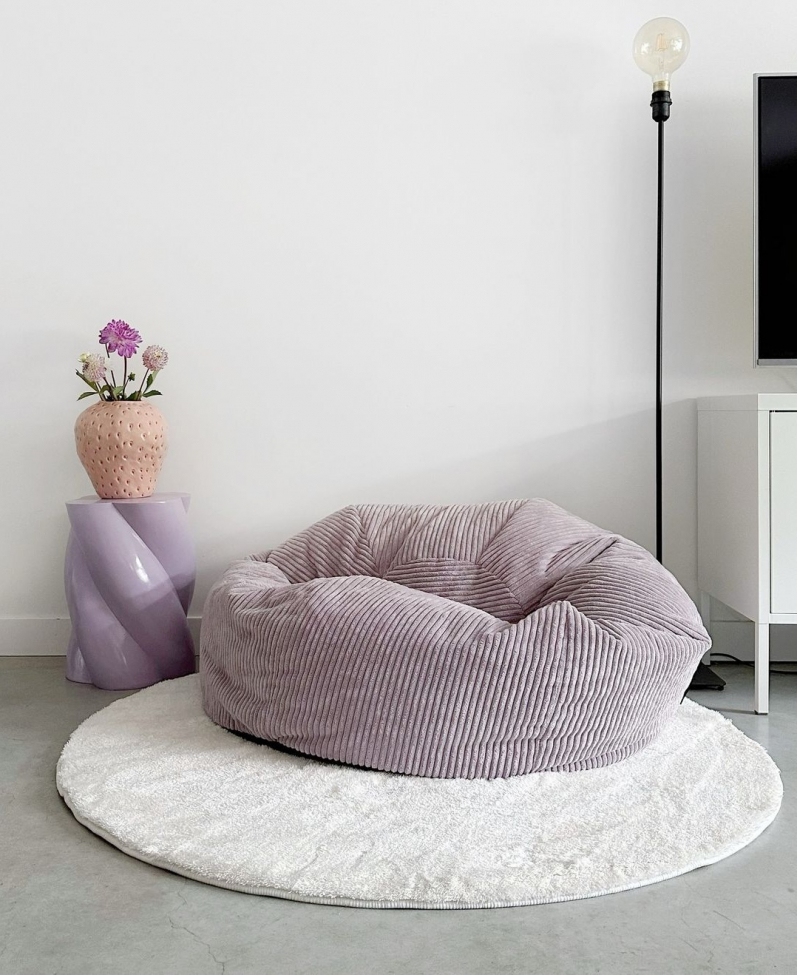 Rundt tæppe 'Aranga Super Soft' 120cm - Hvid