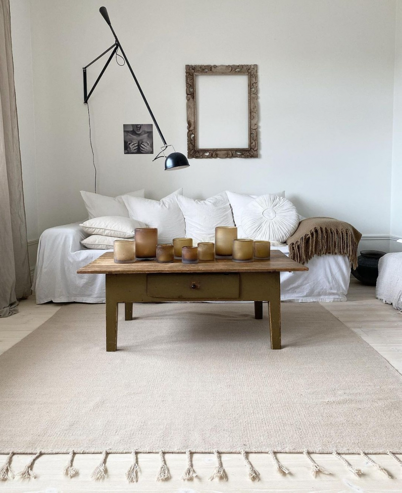 Uldtæppe 'Malana' 60x120cm - Beige