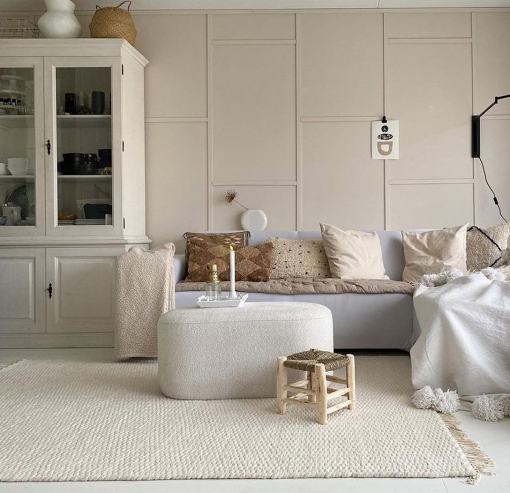Uld tæppe 'Cartmel' 80x150cm - Offwhite
