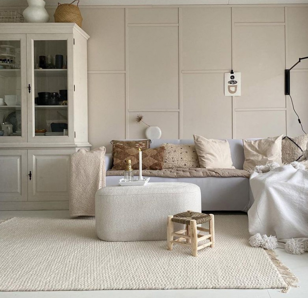 Uld tæppe 'Cartmel' 240x240cm - Offwhite