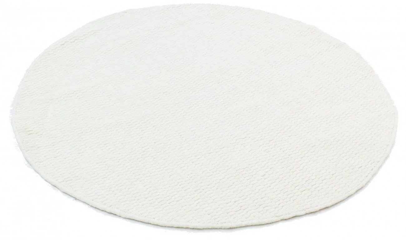 Rund tæppe 'Cartmel' 300cm - Offwhite