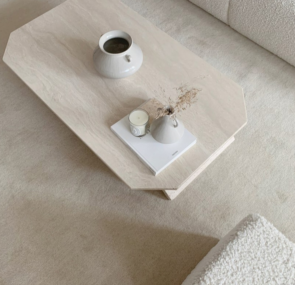Uld tæppe 'Ella' 200x200cm - Creme