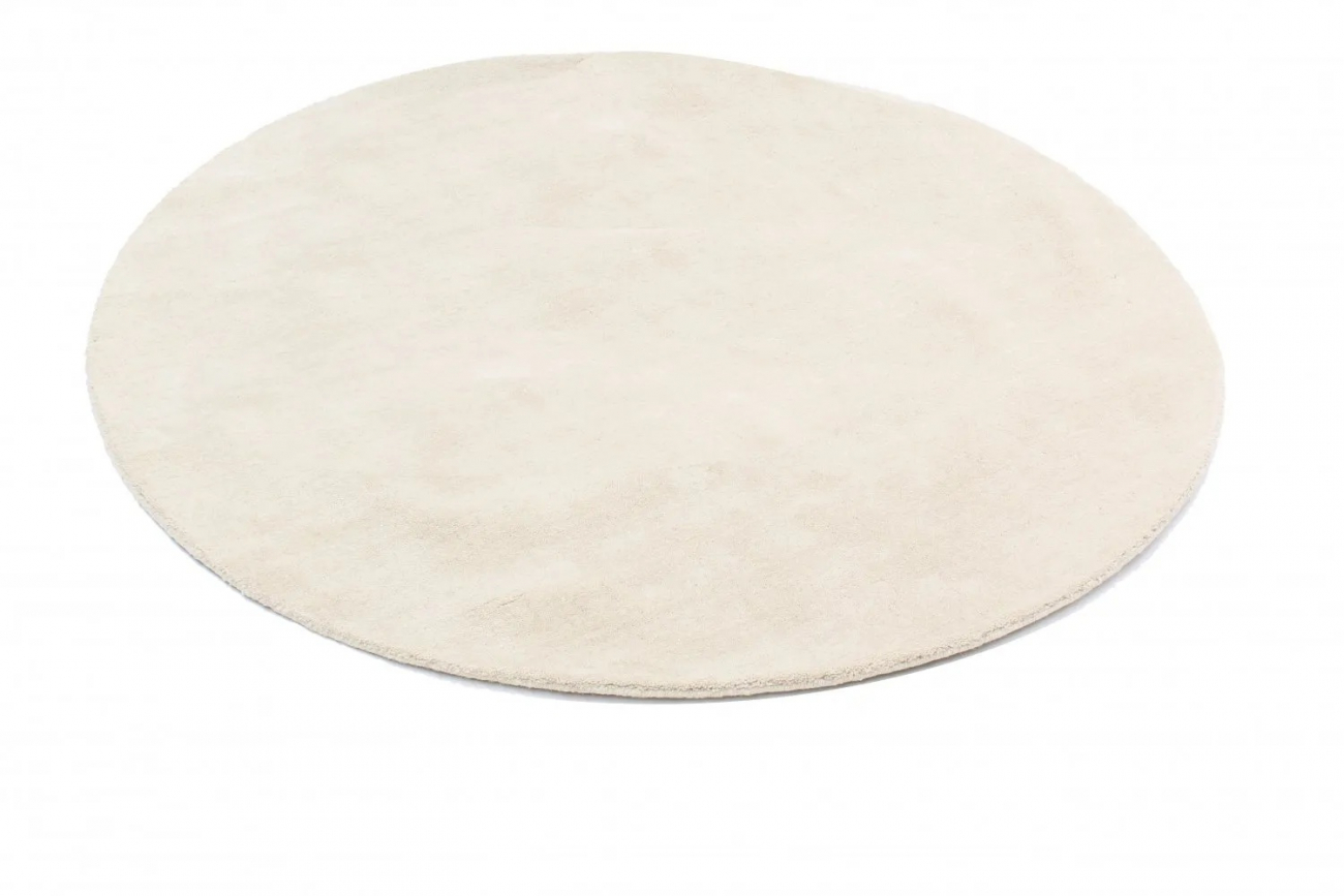 Rundt tæppe 'Ella' 240cm - Creme