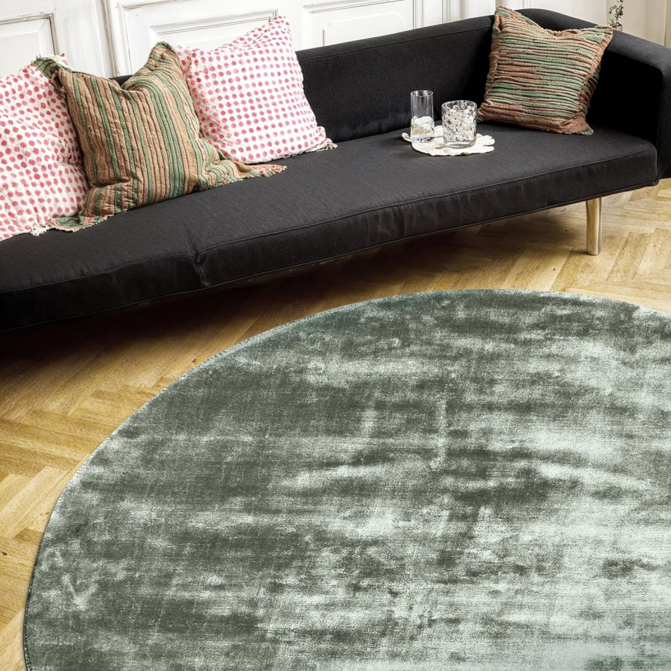 Rundt tæppe 'Jodhpur' 120cm - Grøn