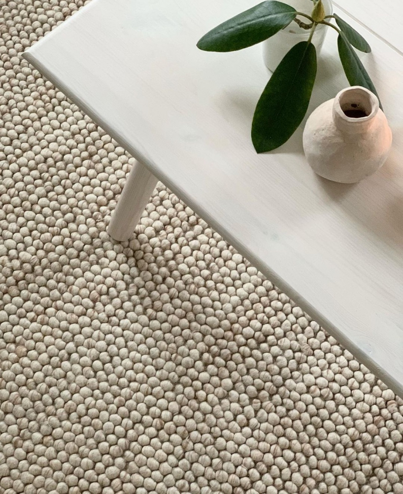 Rundt tæppe 'Avafors' 200cm - Beige