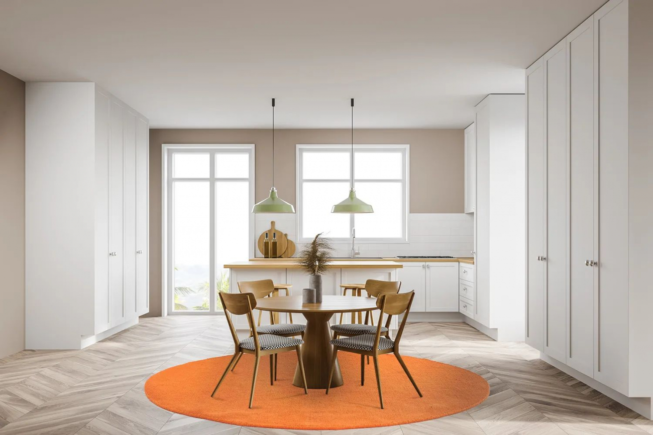 Rund tæppe 'Hamilton' 200cm - Orange Peel