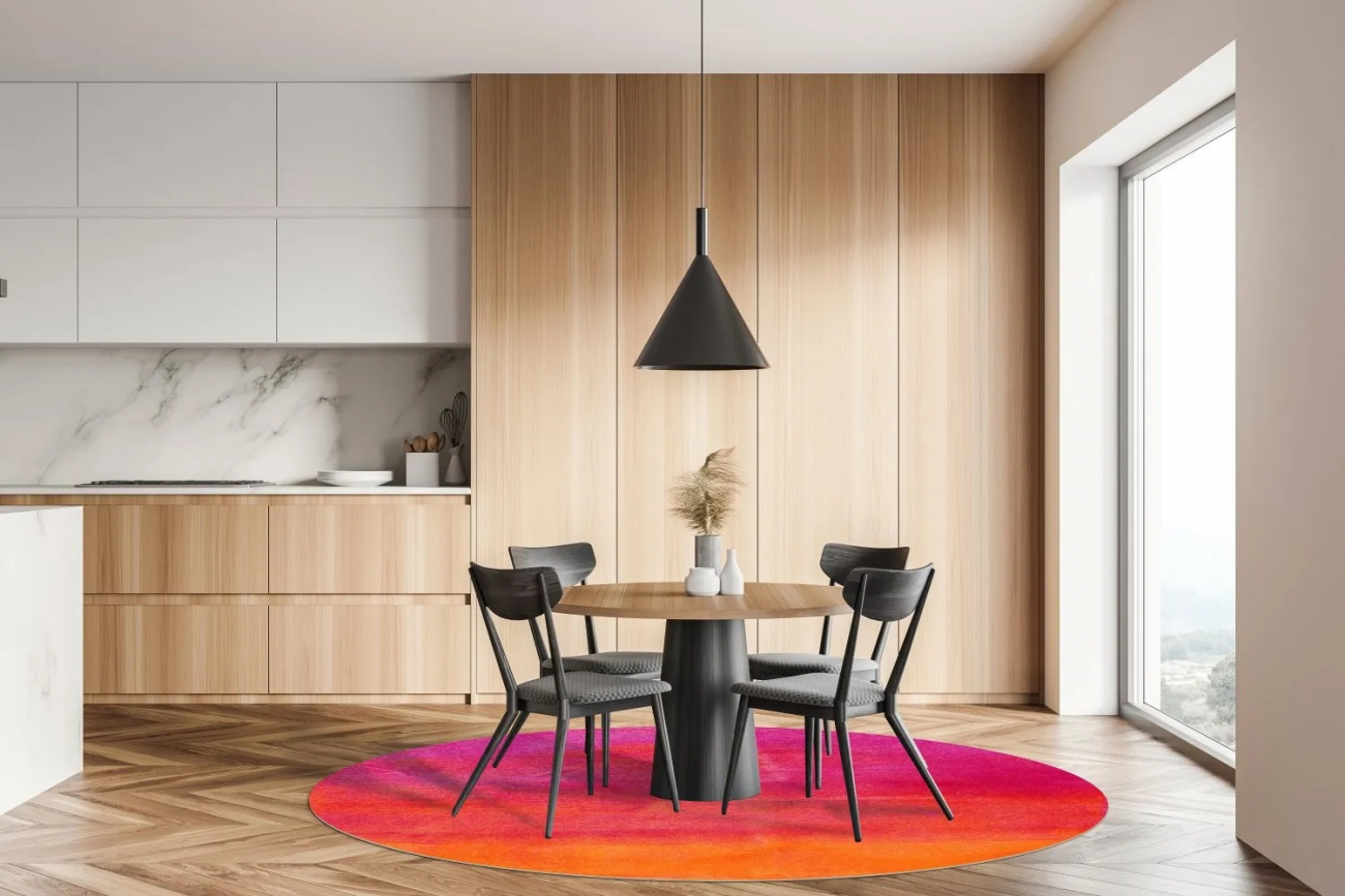 Rund tæppe 'Moura' 180cm - Multi