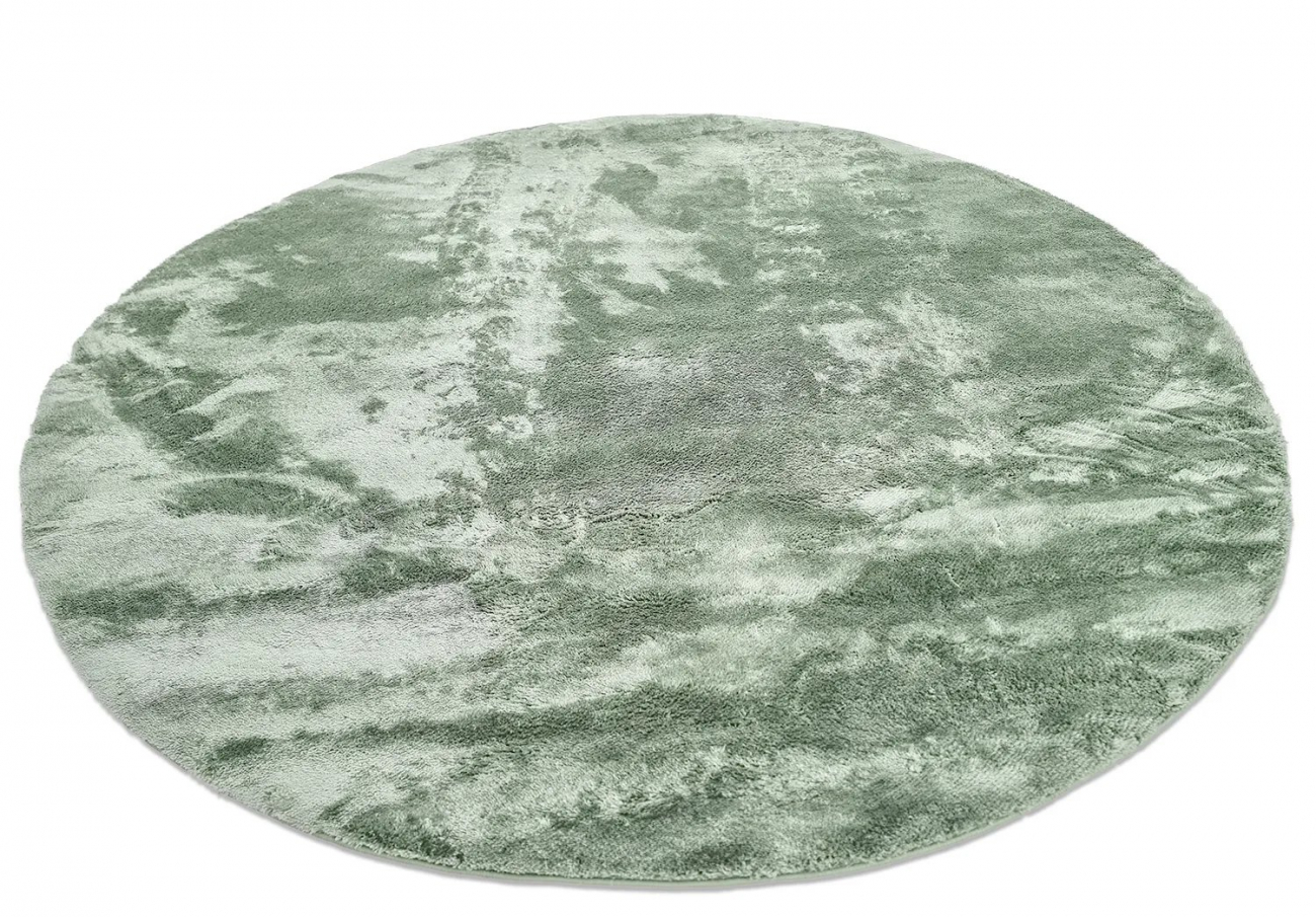 Rund tæppe 'Aranga Super Soft Fur' 200cm - Grønn